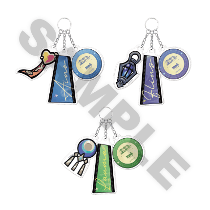 3連アクリルキーリング